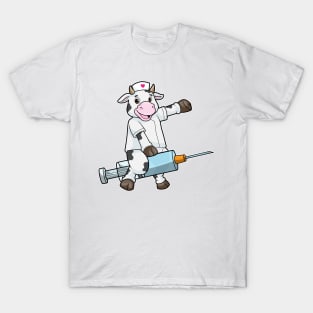 Cow as Nurse with Heart & Syringe T-Shirt